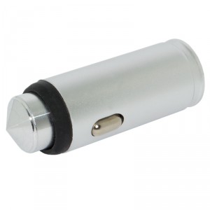 Зарядное устройство «Пуля» авто прикуриватель USB 5V 3A СЕРЕБРИСТОЕ