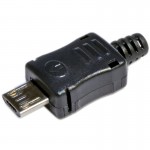 Штекер micro USB с корпусом и кабельным вводом