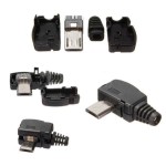Штекер micro USB 5pin угловой с корпусом и кабельным вводом (HC-MK031)