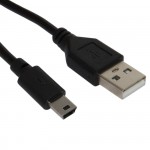 Кабель USB 2.0 - MINI USB 0.8 м ЧЕРНЫЙ (только питание)