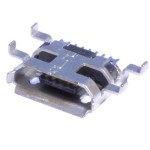 Гнездо (коннектор) micro USB 5pin HW-MC-5F-05 фланцы посередине для установки в вырез