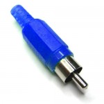Разъём RCA штекер на кабель синий пластик