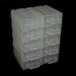 Кассетница Сортовик КБ-10 прозрачная (внутренний размер ячейки 45х70х22мм) блок из 10 штук (маленькая)